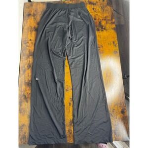 Alo Yoga Mesh Wide Leg Pants Black Elastic Waist Athleisure Women Small